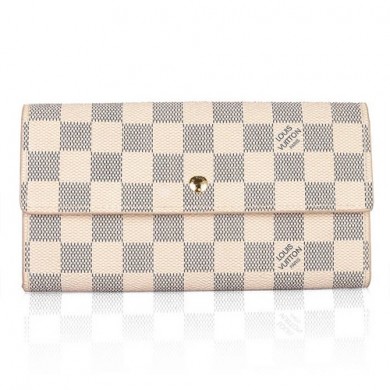 AAA Louis Vuitton Damier Canvas Pochette Wallet White N61735 GL00968