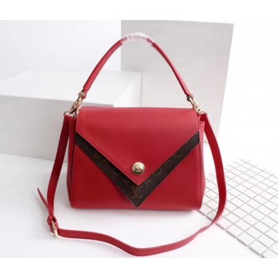 louis vuitton monogram canvas double V bag M54439 red GL02356