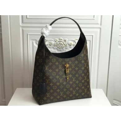 Louis vuitton original monogram canvas flower hobo bag M43545 black GL00483