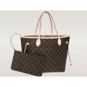 2014 louis vuitton monogram canvas bag neverfull mm m40995 beige GL00145