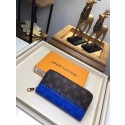 Designer Replica Louis Vuitton Split Monogram Canvas Zippy Wallet M60017E blue GL00506