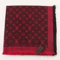 Fake 2015 Louis Vuitton scarf cashmere cotton 099-8 black&red GL04072