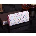 Imitation AAAAA Louis Vuitton Monogram Multicolore Sarah Wallet 93745 White GL01032