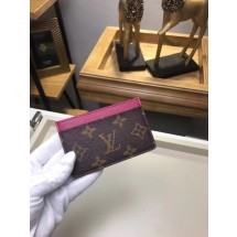 AAA 1:1 Louis Vuitton Monogram Canvas CARD HOLDER M60703 rose GL04647