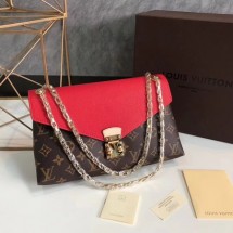 AAA 1:1 Louis Vuitton Original Monogram Canvas Pallas Chain M41201 Cerise GL00969