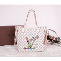 AAA 2014 Louis Vuitton damier azur canvas neverfull mm n51107 GL00228