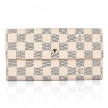 AAA Louis Vuitton Damier Canvas Pochette Wallet White N61735 GL00968