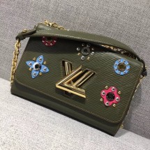 AAA louis vuitton TWIST Original leather Shoulder Bag 50272 green GL04123
