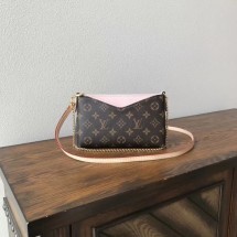 AAA Replica Louis vuitton original monogram canvas pallas clutch M41638 pink GL02060