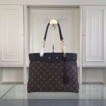 AAAAA Replica Louis Vuitton Monogram Canvas Pallas Shopper M51197 Black GL03742