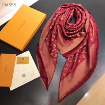 Louis vuitton Cashmere scarf Monogram flower pattern 97714 red Scarf GL02128