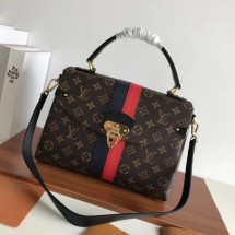 Replica Louis vuitton original monogram canvas ONE HANDLE 48998 red&black GL00686