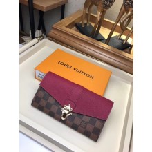 Replica Cheap Louis Vuitton Damier Canvas CLAPTON WALLET N64448 Raisin GL01214