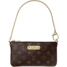 Replica Louis Vuitton M60094 Monogram Canvas Milla Clutch MM Khaki GL01661