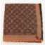 Imitation Louis Vuitton scarf cashmere cotton 099-5 coffee&yellow GL00632