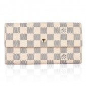AAA Louis Vuitton Damier Canvas Pochette Wallet White N61735 GL00968