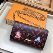 AAA Louis Vuitton Monogram Canvas Twist Chain Wallet M63888 orange GL02258