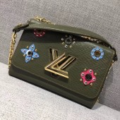 AAA louis vuitton TWIST Original leather Shoulder Bag 50272 green GL04123