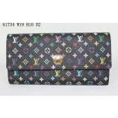 Imitation Louis Vuitton handbag monogram multicolore black sarah wallet 61734 (grenade lining) GL02173